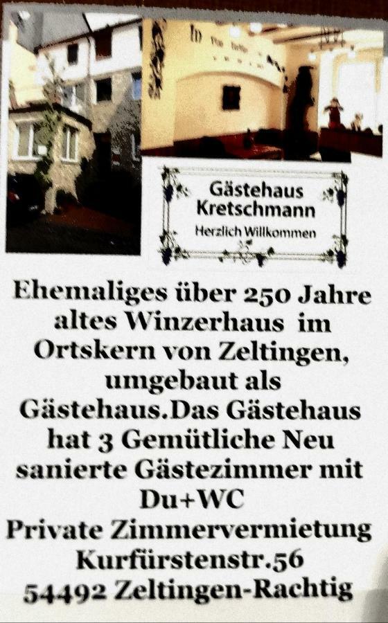 Gaestehaus Kretschmann Zeltingen-Rachtig Kültér fotó